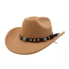 Aliexpress Amazon Novo Chapéu de Jazz para Homens e Mulheres Aba Larga Cartola Chapéu de Cowboy Chapéu de Feltro com Copa Plana Yzd119