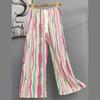 Pantalones de Pijama de Algodón Finos de Verano para Mujer con Estampado de Dibujos Animados, Pantalones de Pierna Ancha para Mujeres Embarazadas, Tallas Grandes, Adecuados para Usar Afuera, Pantalones Largos de Algodón, Exportación