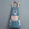 Delantal de Toalla de Coral Fleece Impermeable Guirnalda Conejo Delantal de Cocina Estilo Coreano Delantal de Dibujos Animados
