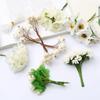 Ramo de flores blancas de imitación con núcleo, hecho a mano, con flores envueltas, horquillas de frutas, accesorios para el cabello, materiales para accesorios