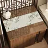 Nuevo Mantel de Mesa Estilo Chino, Cubierta de Mesa de Noche de Vidrio Blando Transparente de PVC Estilo Chino, Impermeable, Resistente al Aceite, Resistente al Calor, Lavable