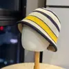 Chapéu de pescador color block outono e inverno para mulheres, chapéu de tricô patchwork listrado, faz o rosto parecer menor, chapéu bucket de lã estilo japonês
