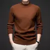Nuevo Suéter de Imitación de Lana de Alta Calidad para Hombre Joven y de Mediana Edad Otoño/Invierno 2026 Cuello Semialto Suéter de Punto Cálido Suéter de Color Sólido