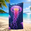 Toalla de playa de medusas de fantasía transfronteriza de Amazon, toalla de baño grande absorbente de medusas submarinas de fibra ultrafina