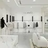 Tienda de Ropa Colgador de Acero Inoxidable Exhibidor Barra Colgante de Alambre de Acero Colgador de Ropa Ajustable Estante de Pared para Exhibición