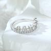 Anillo de corona de circonita de plata esterlina 925 de Amazon, popular entre los transfronterizos, para mujer, de nicho ligero, de lujo, famoso anillo de diamantes de fila europea y americana para mujer.