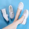 Zapatos de Enfermera con Cojín de Aire Personalizados Suela Suave Cuero Transpirable Verano Primavera Boca Baja Plataforma Zapatos de Mujer Punto Plano Mayoreo