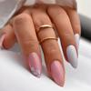Unhas Postiças para Comércio Exterior, Manicure Elegante e Fresca de Cor Pura, Linhas de Folha de Ouro, 24 Peças, Unhas Postiças Florais Atacado, Removíveis