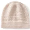 Gorro de punto de cachemira liso y versátil para mujer, con diseño que cubre las orejas, grueso y cálido, perfecto para usar al aire libre