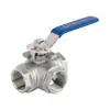 Válvula de Bola de Tres Vías 304 Tipo T Tipo L Rosca Interna Interruptor Manual Válvula de Conversión de Tubería 1/2 Pulgada 3/4 Pulgada 1.0 Pulgada 2 Pulgadas