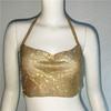 Amazon Novo Europeu e Americano Transfronteiriço Feminino Strass Lantejoula Alça Longa Boate Festa Spice Girls Top com Strass