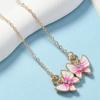 Nuevo collar con colgante de mariposa y conejo con cadena de clavícula para niños pequeños transfronterizos, bonito y dulce.