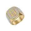 Anillo de Cruz de Acero de Titanio con Diamantes Completos Hip Hop HIPHOP Europeo y Americano Transfronterizo Anillo de Personalidad para Hombre Sentido Avanzado