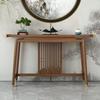 Mesa de entrada de estilo chino, moderna y sencilla, de madera maciza, con partición, de madera de olmo antiguo, para pared
