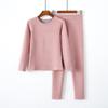 Conjunto de Ropa Interior Térmica para Hombre y Mujer con Lana de Seda y Terciopelo, Protección de Hombro Cepillada de Doble Cara, Ropa y Pantalones de Otoño Calentados