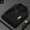 Paisenlong Fornecimento Transfronteiriço de Primavera e Verão 220g Algodão Puro Gola Pérola Grossa Bordada Camisa Polo Masculina Manga Curta Polo Masculino