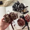 Pinza para el pelo de cinta de lazo a cuadros vintage para mujer, Pinza banana para coleta alta, Pinza de pinza de nuevo estilo Otoño e Invierno