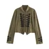 Ropa europea y americana para mujer transfronteriza, moda casual de moda popular en AliExpress, chaqueta anudada con textura de gamuza