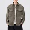 Roupas Masculinas Fengshe / Nova Primavera e Outono Retrô Japonês Roupa de Trabalho Masculina Camisa de Veludo Cotelê Jaqueta Camisa Casual Solta