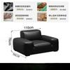 Sofá Vaca Negra Grande Estilo Italiano Minimalista Moderno Sala de Estar Cuero Genuino Bloque Tofú Fila Recta Sofá de Látex Apartamento Casa de Alquiler