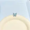 Pendientes de Clip de Mariposa Azules de Hada Dulces y Frescos con Microincrustaciones, Sin Perforación, Diseño de Nicho de Lujo Ligero, Brazaletes de Oreja de Moda, Accesorios de Oreja de Moda