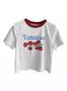 Camiseta ajustada con estampado de letras cortas y estilo Spice Girl de Corea del Sur, dulce y fresca, para mujer, de manga corta, primavera y verano, nueva