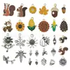 Accesorios de Joyería para Llavero, Aretes, Colgante DIY de Calabaza, Hoja de Arce, Ardilla, Maíz, Piña de Pino de Acción de Gracias Transfronteriza