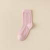 Calcetines de mujer hasta la pantorrilla, calcetines gruesos y retorcidos de lana de conejo, calcetines de otoño e invierno de estilo retro, calcetines de suelo, calcetines de confinamiento para mujer