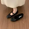 Zapatos Mary Jane Retro 2026 Nuevos Zapatos Planos de Algodón con Suela Suave, Zapatos Peludos para Mujer, Moda para Exteriores, Punta Cuadrada, Forro de Felpa, Primavera y Otoño
