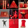 Accesorios y Decoraciones de Boda Estilo Chino, Artículos de Decoración de Boda Estilo Dinastía Han y Tang, Brasero, Silla de Montar, Esterilla para Arrodillarse, Taza de Té, Ceremonia para Adorar a los Ancestros
