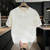 Camiseta masculina de manga curta de algodão puro 2024 verão estilo americano high street ins casual moderno meia manga solta camiseta top