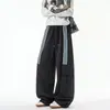 Calça Esportiva Casual Masculina Estilo Outono Novo Listras Americanas Masculina Solta Reta de Perna Larga Calça Cargo Marca Tendência Tamanho Plus