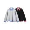 Ropa para Hombre Beijie 2026 Primavera Nuevo Patchwork de Cuadros Falso Dos Piezas Camiseta Marca de Tendencia para Hombre Sudadera de Cuello Campana Top de Manga Larga