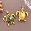 Aço Inoxidável Francês Série Marinha Estrela-do-mar Tartaruga Concha Pequeno Pingente DIY Colar Pulseira Brincos Acessórios de Joias