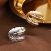 Anillo de Pluma Estilo Nuevo Europeo y Americano Diseño Nicho Textura Trendy Oro Electrochapado Abierto Ajustable Anillo para Dedo Índice