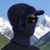 Chapéu de Lã Masculino de Inverno, Chapéu de Tricô Feminino, Chapéu com Proteção para Orelhas Espessado e Quente, à Prova de Vento para Ciclismo, com Aba de Pato Exposta aos Olhos
