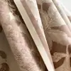 Bufanda jacquard de peonía y mariposa francesa para otoño e invierno para mujer, bloques de color vintage, cachemira sintética, engrosada, cálida, con flecos, chal de doble cara