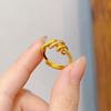 Pulsera anillo de diamantes color oro tienda de oro de Vietnam con pulsera abierta con patrón de cáñamo entrelazado