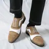 Zapatos de Hombre Brogue de Cuero Tallado Otoño Nuevo Retro Británico Casual Zapatos de Cuero Empalmado Transfronterizos Talla Grande 46 Zapatos de Hombre