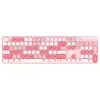 Teclado Sem Fio Personalizado, Aparência Sofisticada, Silencioso, Para Escritório Comercial, Teclado Silencioso com Teclas de Três Cores Retrô