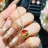 Anel Aberto Tendência Live-Stream Mais Vendido Novo Produto Melancia Realista Turmalina Multicolorido para Mulheres, Anel da Moda Corte Fogos de Artifício