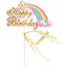 Nuevo Inserto para Pastel Decoración para Hornear Arcoíris de Siete Colores Cinta Tricolor Inserto Decorativo para Pastel de Cumpleaños Enchufe
