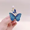 Broche de Mariposa Bordado en Tela para Mujer, Joyería de Alta Gama, Pin de Perla, Accesorios para Ropa, Broche de Lujo Ligero, Accesorios para Ropa