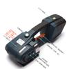 Empacadora eléctrica portátil JDC13/16 con cinta de acero para plástico PET, empacadora portátil con termofusible y sin hebillas