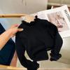 [en stock] Suéter Base para Niñas Otoño e Invierno Nuevo Suéter de Punto para Bebé Estilo Occidental con Borde de Oreja Cuello Medio Estilo Coreano Niños