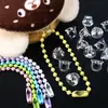Accesorios para Joyería Hecha a Mano DIY Cadena de Cuentas de Colores Cadena Colgante Hebilla Plana Transparente Cadena de Etiquetas Electrochapada Cierres Accesorios al por Mayor