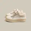Zapatillas de Invierno Cálidas 2025 Diseño de Nicho Dos Usos para Mujer Forradas de Polar Cálidas Casuales Deportivas Zapatos Blancos Zapatos de Dos Algodones para Mujer