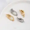 Fivela de Colar Pérola Duplo Círculo Banhada a Ouro 14K Preserva Cor Fivela de Pulseira Anel Único Acessórios de Fivela de Conexão para Joias DIY Feitas à Mão