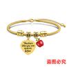 Pulsera de acero inoxidable con diseño de hueso de serpiente transfronterizo europeo y americano, regalo festivo de Apple para el Día del Maestro, pulsera de acero de titanio con letras al por mayor