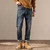 Jeans Masculino de Alta Qualidade Americana 2026 Outono/Inverno Novo Slim Fit Perna Reta Pequena Tendência Casual Afunilado Calças Longas